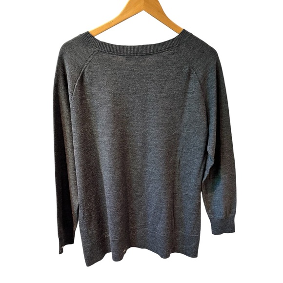 Banana Republic 100% Fine Merino‎ Wool Sweater Gray Size XL - Picture 2 of 4